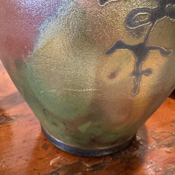 Signed Larged Raku Dream Jar Wishing pot - john okson melkonian - Picture 11 of 12
